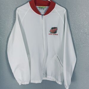 Snapple Size XL Jacket Mango Madness Embroidered Lightweight White Orange